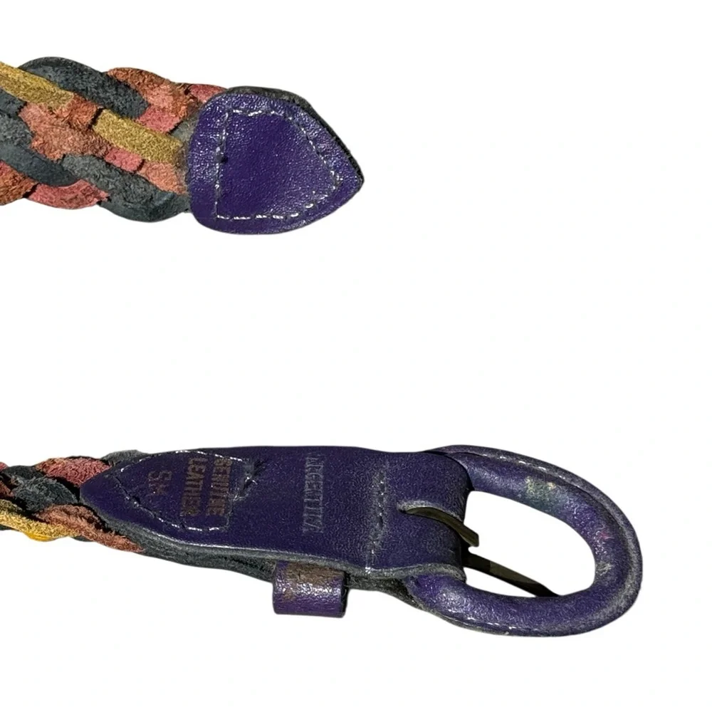 Vintage‎ Multi Colored Braided Leather Belt